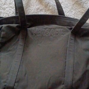 Versace Black Nylon Mini Tote